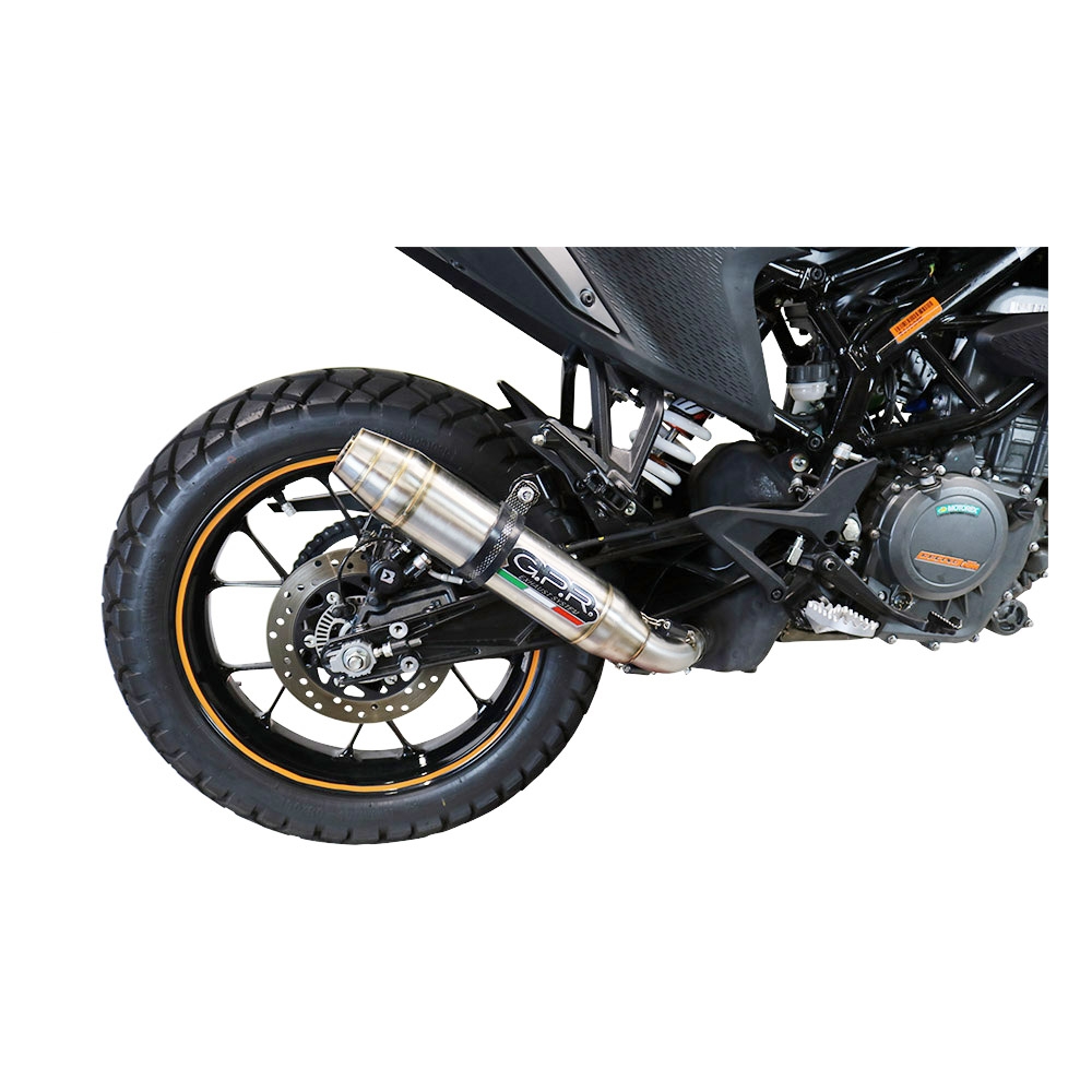 Scarico GPR compatibile con  Ktm Adventure 390 2021-2024, Deeptone Inox, Scarico omologato, silenziatore con db killer estraibile e raccordo specifico