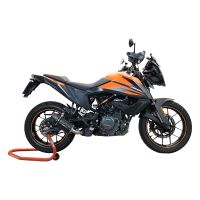 GPR escape compatível com  Ktm Adventure 390 2020-2020, Furore Nero, Sistema racing Silencioso com tubo de ligação,com db killer removível 