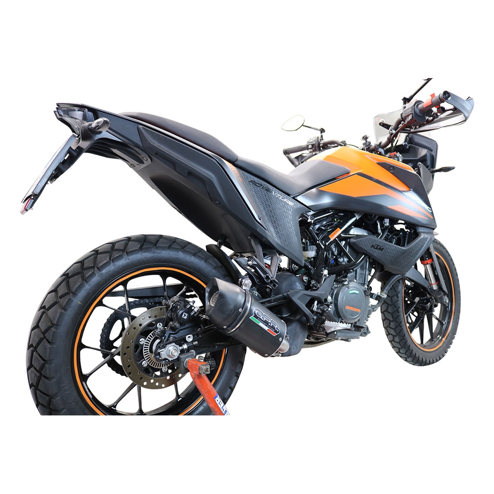 GPR escape compatível com  Ktm Adventure 390 2020-2020, Furore Nero, Sistema racing Silencioso com tubo de ligação,com db killer removível 