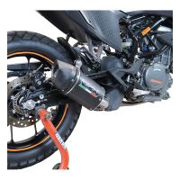 GPR escape compatível com  Ktm Adventure 390 2020-2020, Furore Nero, Sistema racing Silencioso com tubo de ligação,com db killer removível 