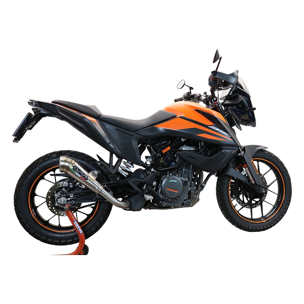 Scarico GPR compatibile con  Ktm Adventure 390 2020-2020, Powercone Evo, Scarico omologato, silenziatore con db killer estraibile e raccordo specifico