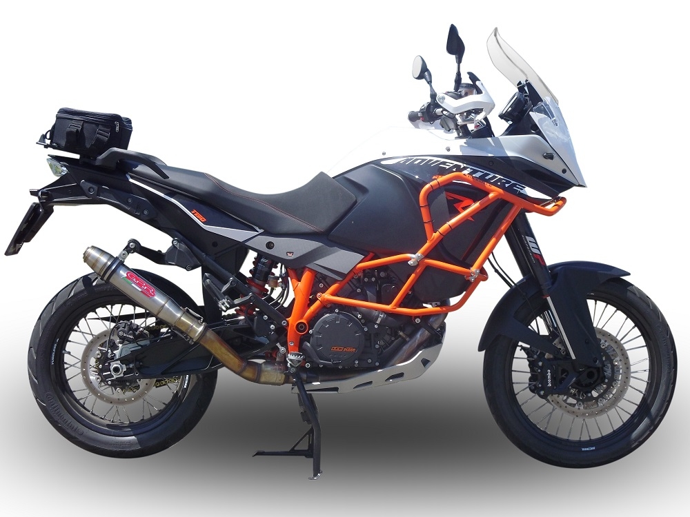 GPR exhaust compatible with  Ktm LC 8 Super Adventure 1290 - S - R - T 2017-2020, Deeptone Inox, Homologated legal slip-on exhaust including removable db killer and link pipe 