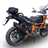 GPR exhaust compatible with  Ktm Lc 8 Adventure 1050 2015-2016, Furore Nero, Racing slip-on exhaust including link pipe 
