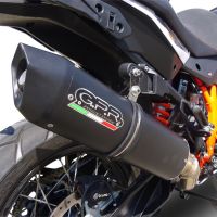 GPR exhaust compatible with  Ktm Lc 8 Adventure 1050 2015-2016, Furore Nero, Racing slip-on exhaust including link pipe 