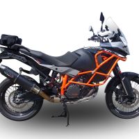 GPR exhaust compatible with  Ktm Lc 8 Adventure 1050 2015-2016, Furore Nero, Racing slip-on exhaust including link pipe 