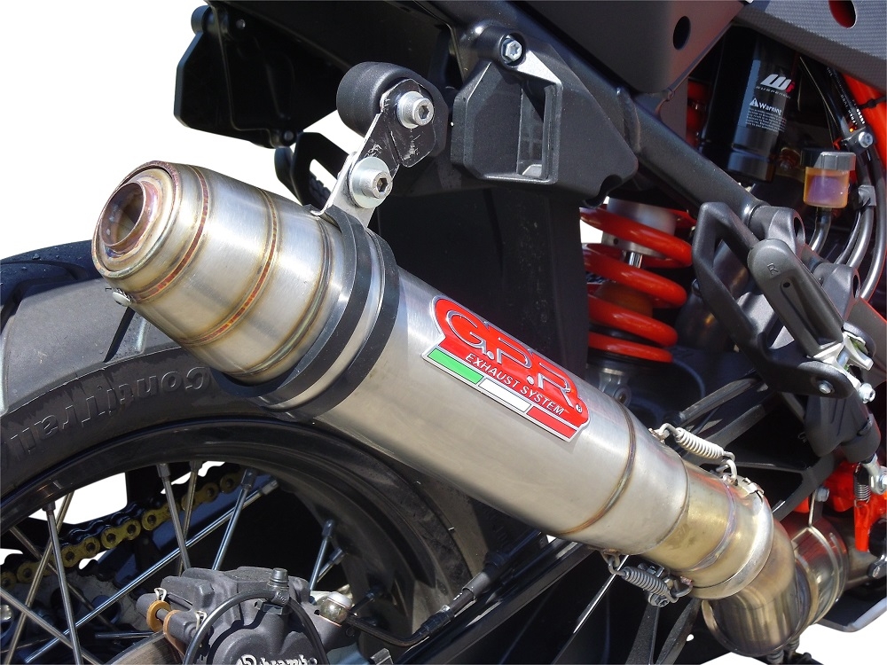 GPR exhaust compatible with  Ktm LC 8 Super Adventure 1290 - S - R - T 2017-2020, Deeptone Inox, Homologated legal slip-on exhaust including removable db killer and link pipe 