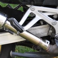 GPR exhaust compatible with  Honda Africa Twin NXR - XRV 750 Rd04  1990-1992, Satinox , Homologated legal slip-on exhaust including removable db killer and link pipe 