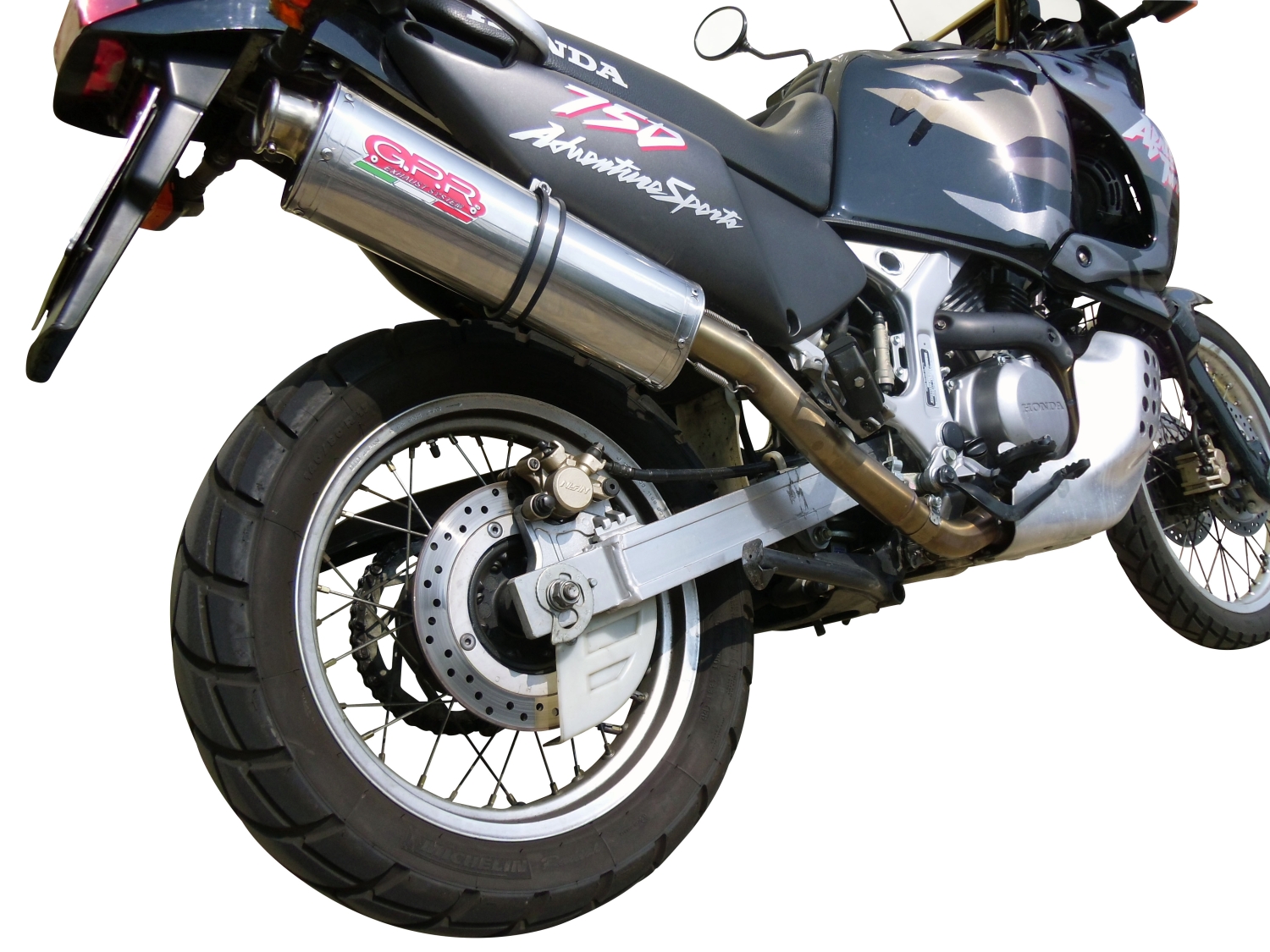 GPR exhaust compatible with  Honda Africa Twin XRV 750 RD07 1993-2003, Trioval, Homologated legal slip-on exhaust including removable db killer and link pipe 
