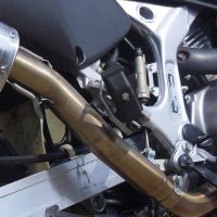 GPR exhaust compatible with  Honda Africa Twin XRV 750 RD07 1993-2003, Satinox , Homologated legal slip-on exhaust including removable db killer and link pipe 