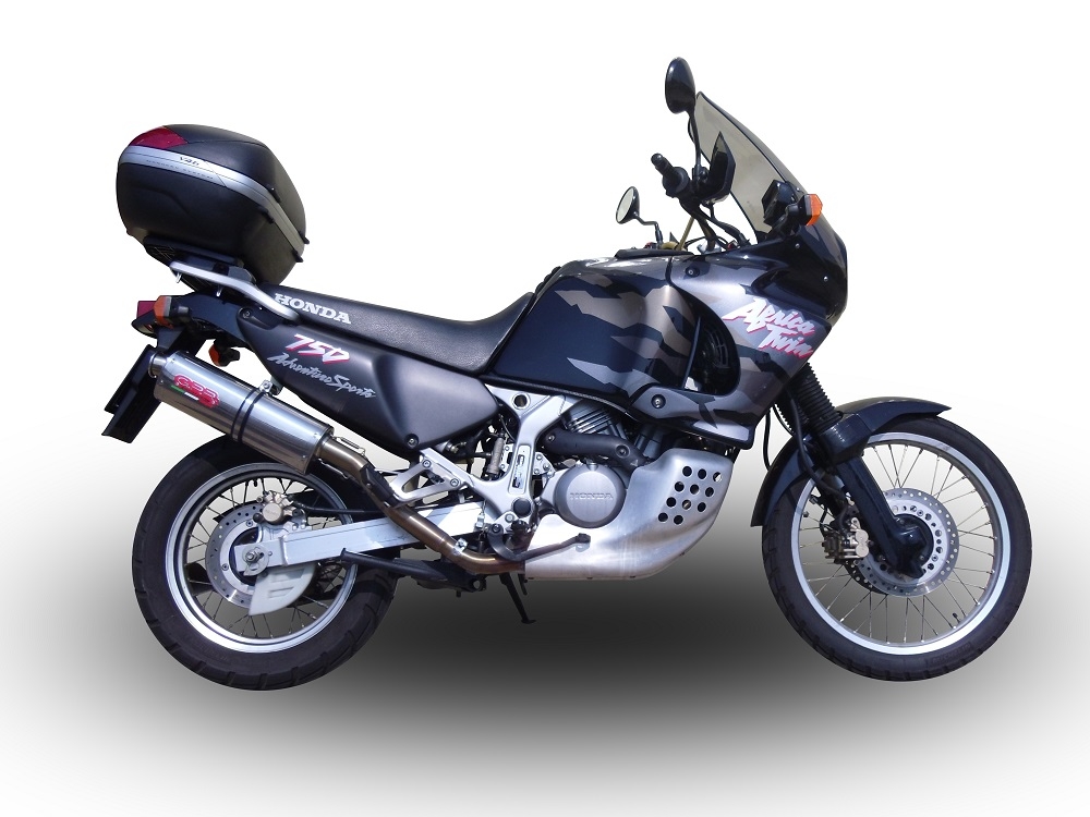 GPR exhaust compatible with  Honda Africa Twin XRV 750 RD07 1993-2003, Trioval, Homologated legal slip-on exhaust including removable db killer and link pipe 