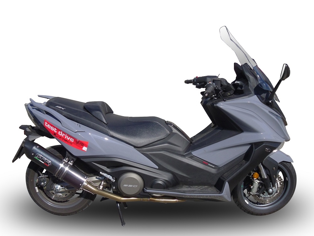 Scarico GPR compatibile con  Kymco Ak 550 2017-2020, Furore Nero, Scarico completo racing, fornito con db killer estraibile e collettore, non conforme per uso stradale