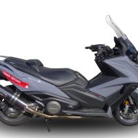Scarico GPR compatibile con  Kymco Ak 550 2017-2020, Furore Nero, Scarico completo racing, fornito con db killer estraibile e collettore, non conforme per uso stradale