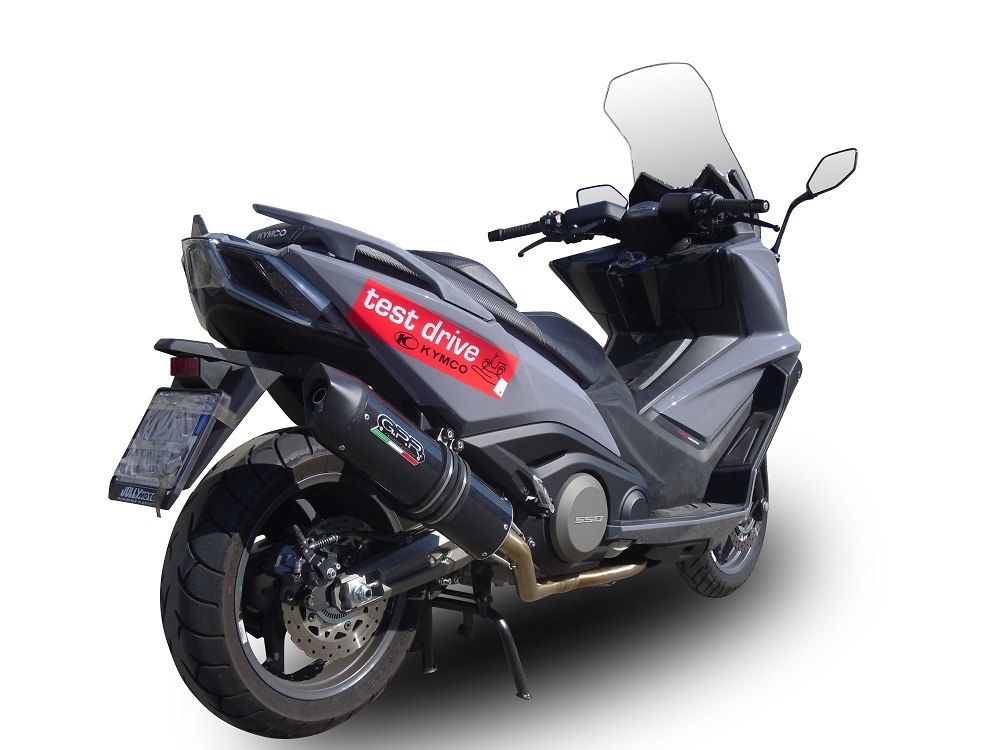 Scarico GPR compatibile con  Kymco Ak 550 2017-2020, Furore Nero, Scarico completo racing, fornito con db killer estraibile e collettore, non conforme per uso stradale