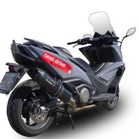 Scarico GPR compatibile con  Kymco Ak 550 2017-2020, Furore Nero, Scarico completo racing, fornito con db killer estraibile e collettore, non conforme per uso stradale