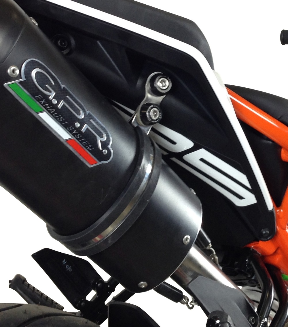 Scarico GPR compatibile con  Ktm Duke 125 2017-2020, Albus Evo4, Terminale di scarico omologato, fornito con db killer estraibile, catalizzatore e raccordo specifico