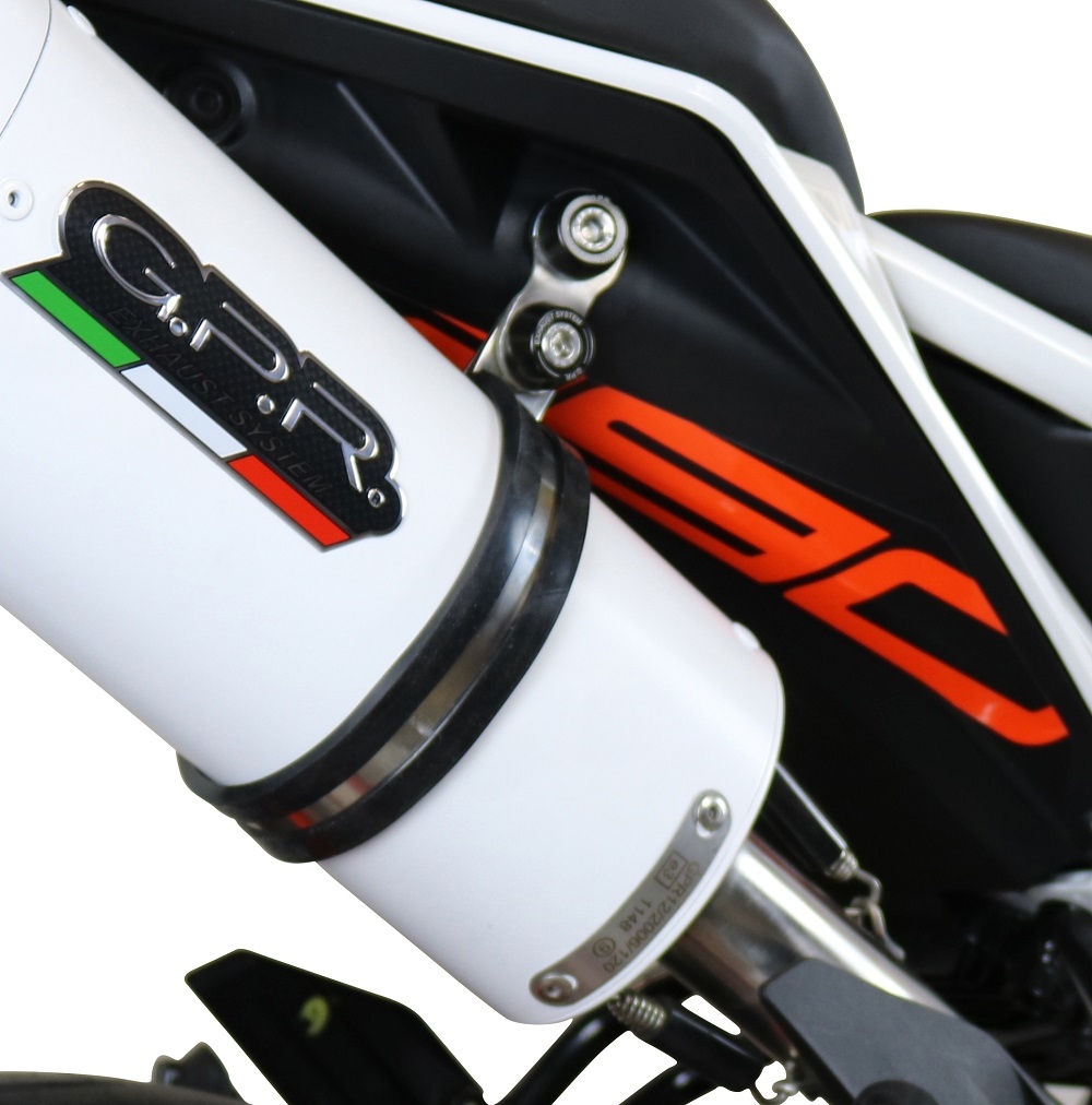 Scarico GPR compatibile con  Ktm Duke 250 2017-2020, Albus Evo4, Terminale di scarico omologato, fornito con db killer estraibile, catalizzatore e raccordo specifico