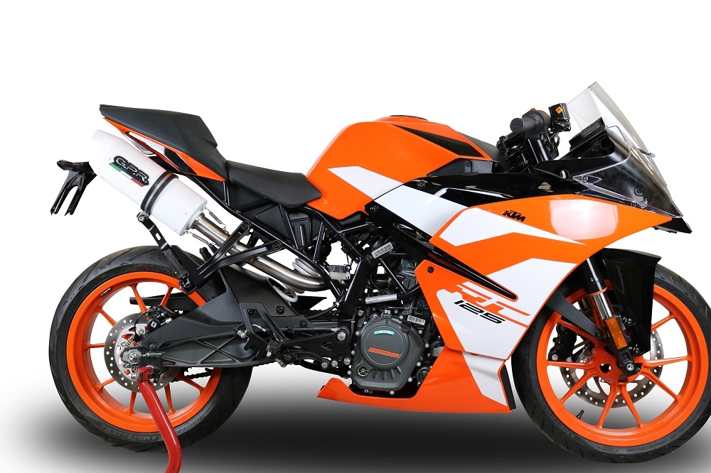 GPR exhaust compatible with  Ktm Rc 125 2017-2020, Albus Evo4, Homologated legal slip-on exhaust including removable db killer, link pipe and catalyst 