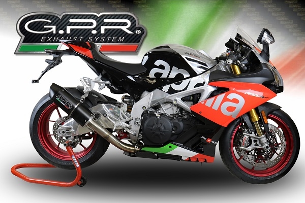 Scarico GPR compatibile con  Aprilia Tuono V4 1100 -Rr -Factory 2015-2016, Furore Nero, Terminale di scarico omologato,fornito con db killer estraibile,catalizzatore e collettore