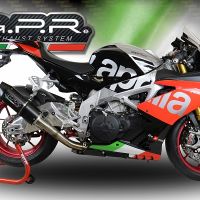 Scarico GPR compatibile con  Aprilia Tuono V4 1100 -Rr -Factory 2015-2016, Furore Nero, Terminale di scarico omologato,fornito con db killer estraibile,catalizzatore e collettore