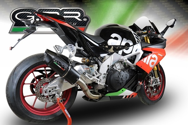Scarico GPR compatibile con  Aprilia Tuono V4 1100 -Rr -Factory 2015-2016, Furore Nero, Terminale di scarico omologato,fornito con db killer estraibile,catalizzatore e collettore