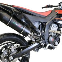 Scarico GPR compatibile con  Aprilia Rx 125 2018-2020, Furore Evo4 Nero, Terminale di scarico omologato, fornito con db killer estraibile, catalizzatore e raccordo specifico