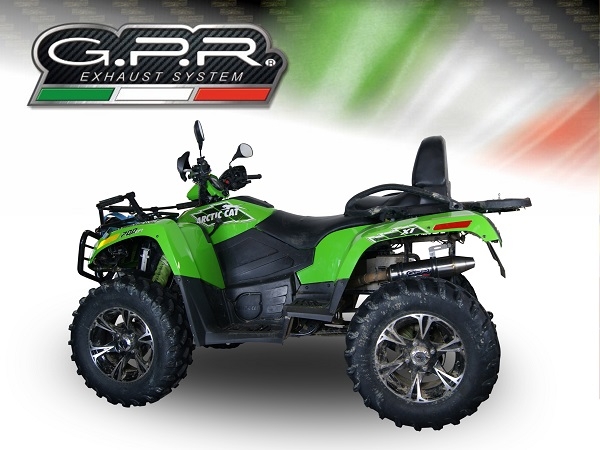 GPR exhaust compatible with  Artic Cat Trv 700 2008-2011, Deeptone Atv, Homologated legal slip-on exhaust including removable db killer and link pipe 