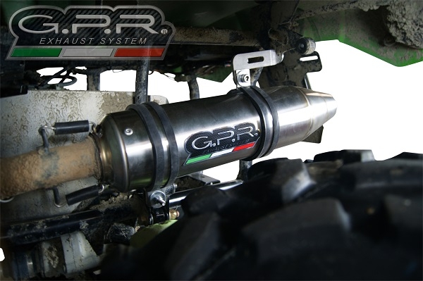 GPR exhaust compatible with  Artic Cat Trv 700 2008-2011, Deeptone Atv, Homologated legal slip-on exhaust including removable db killer and link pipe 