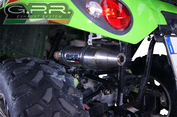GPR exhaust compatible with  Artic Cat Trv 700 2008-2011, Deeptone Atv, Homologated legal slip-on exhaust including removable db killer and link pipe 