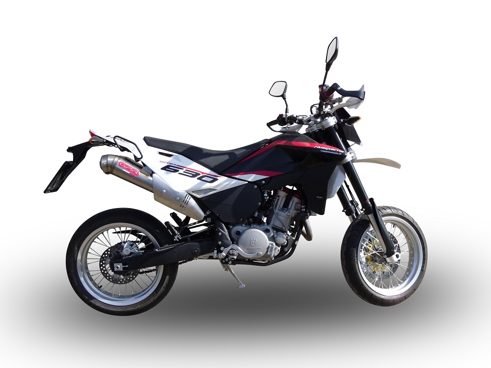 GPR exhaust compatible with  Husqvarna TE 630 E - SMS 630 - Smr 630 2010-2014, Powercone Evo, Dual Homologated legal slip-on exhaust including removable db killers and link pipes 