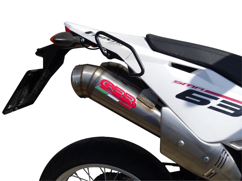 GPR exhaust compatible with  Husqvarna TE 630 E - SMS 630 - Smr 630 2010-2014, Powercone Evo, Dual Homologated legal slip-on exhaust including removable db killers and link pipes 