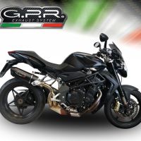 Scarico GPR compatibile con  Mv Agusta Brutale 910 S - R  2005-2011, Furore Nero, Scarico omologato, silenziatore con db killer estraibile e raccordo specifico