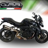 GPR pot echappement compatible avec  Mv Agusta Brutale 990 R 2010-2011, New Grand Prix Evo Titanium, Échappement légal, homologué,silencieux avec db killer amovible et tuyau de liaison spécifique 