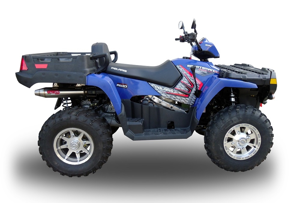 Scarico GPR compatibile con  Polaris Sportsman 800 X2 2007-2010  2007-2010, Deeptone Atv, Scarico omologato, silenziatore con db killer estraibile e raccordo specifico