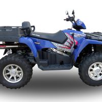 Scarico GPR compatibile con  Polaris Sportsman 800 X2 2007-2010  2007-2010, Deeptone Atv, Scarico omologato, silenziatore con db killer estraibile e raccordo specifico