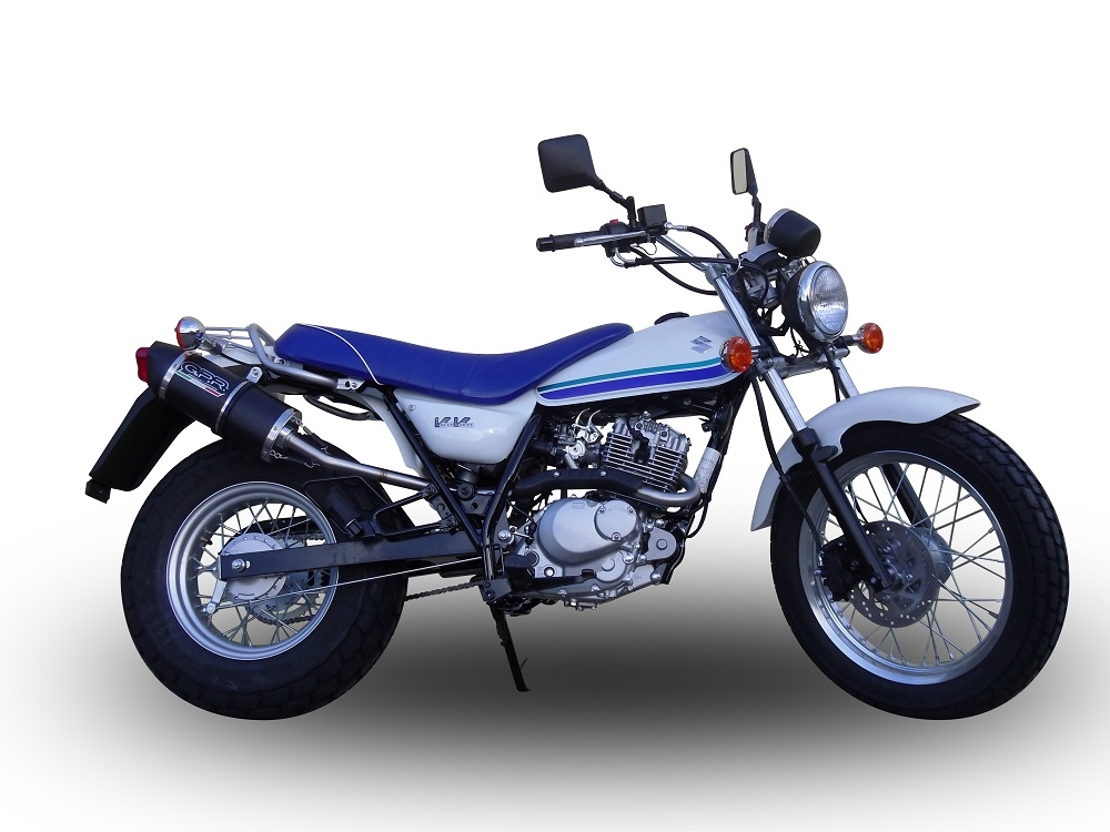 GPR exhaust compatible with  Suzuki Rv 125 Van Van 2003-2017, Furore Nero, Homologated legal slip-on exhaust including removable db killer, link pipe and catalyst 