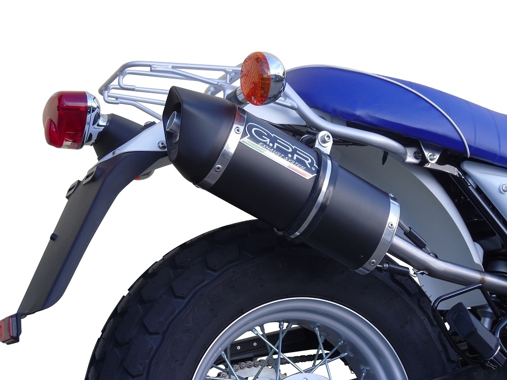 GPR exhaust compatible with  Suzuki Rv 125 Van Van 2003-2017, Furore Nero, Homologated legal slip-on exhaust including removable db killer, link pipe and catalyst 