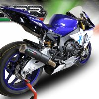 Scarico GPR compatibile con  Yamaha Yzf R1-R1-M 2017-2019, M3 Black Titanium, Scarico racing semi completo con collettore specifico