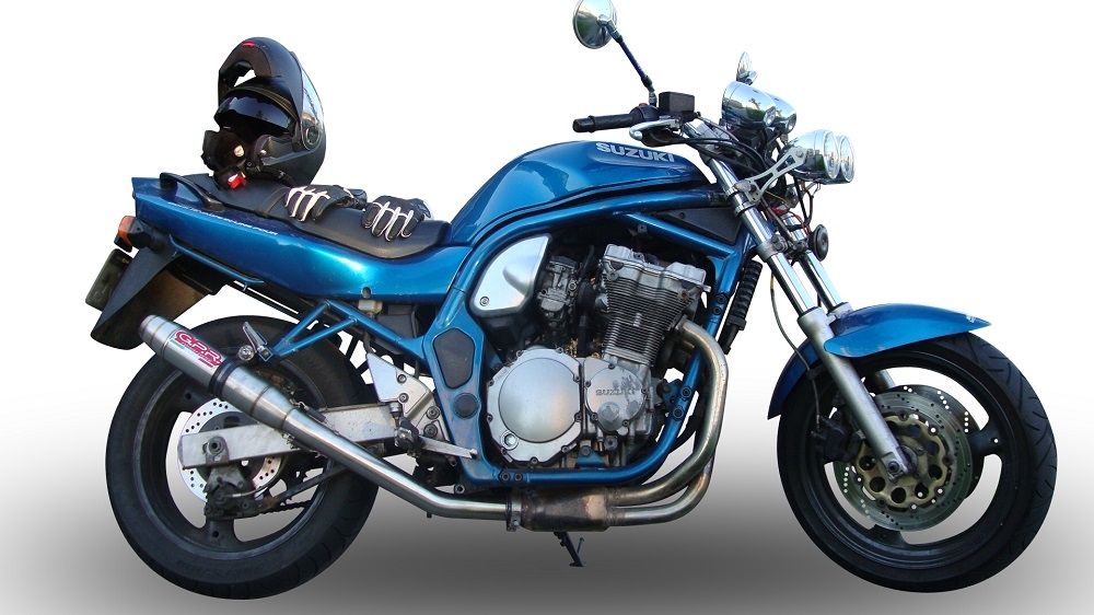 Scarico GPR compatibile con  Suzuki Gsf 650 Bandit - S  2005-2006, Deeptone Inox, Scarico omologato, silenziatore con db killer estraibile e raccordo specifico