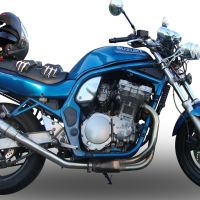 Scarico GPR compatibile con  Suzuki Gsf 650 Bandit - S  2005-2006, Deeptone Inox, Scarico omologato, silenziatore con db killer estraibile e raccordo specifico