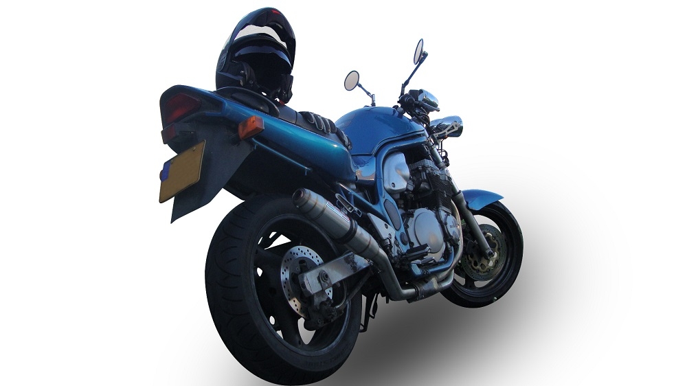 Scarico GPR compatibile con  Suzuki Gsf 650 Bandit - S  2005-2006, Deeptone Inox, Scarico omologato, silenziatore con db killer estraibile e raccordo specifico