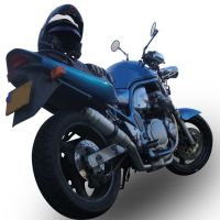 Scarico GPR compatibile con  Suzuki Gsf 650 Bandit - S  2005-2006, Deeptone Inox, Scarico omologato, silenziatore con db killer estraibile e raccordo specifico