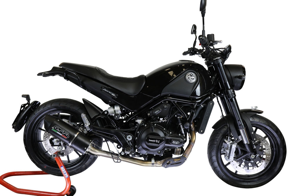 Scarico GPR compatibile con  Benelli Leoncino 500 Trail 2017-2024, Furore Evo4 Nero, Scarico semi-completo omologato,fornito con db killer estraibile,catalizzatore e collettore