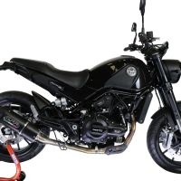 Scarico GPR compatibile con  Benelli Leoncino 500 Trail 2017-2024, Furore Evo4 Nero, Scarico semi-completo omologato,fornito con db killer estraibile,catalizzatore e collettore