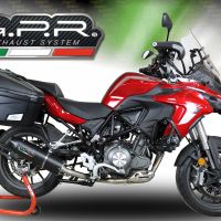 Scarico GPR compatibile con  Benelli Trk 502 2021-2024, Furore Evo4 Nero, Terminale di scarico omologato, fornito con db killer estraibile, catalizzatore e raccordo specifico
