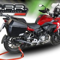 Scarico GPR compatibile con  Benelli Trk 502 2021-2024, Furore Evo4 Nero, Terminale di scarico omologato, fornito con db killer estraibile, catalizzatore e raccordo specifico