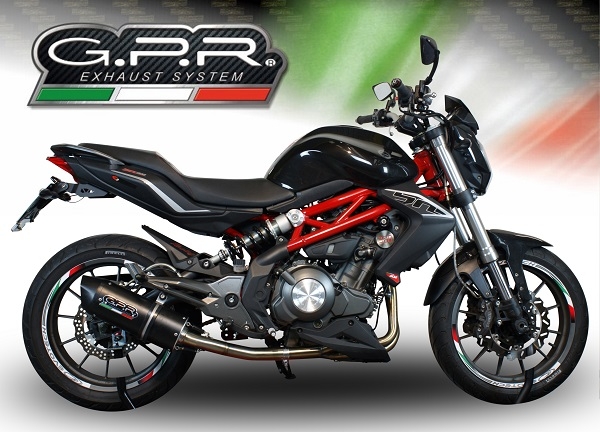 Scarico GPR compatibile con  Benelli Bn 302 S 2017-2024, Furore Evo4 Nero, Scarico omologato, silenziatore con db killer estraibile e raccordo specifico