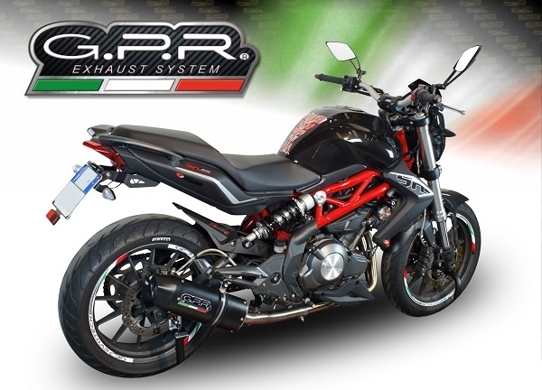 Scarico GPR compatibile con  Benelli Bn 302 S 2017-2024, Furore Evo4 Nero, Scarico omologato, silenziatore con db killer estraibile e raccordo specifico