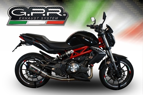 GPR escape compatible con  Benelli Bn 302 S 2017-2024, New Grand Prix Evo Titanium, Escape legal, homologado, silenciador con db killer desmontable y tubo de conexión específico 
