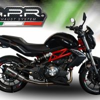 GPR escape compatible con  Benelli Bn 302 S 2017-2024, New Grand Prix Evo Titanium, Escape legal, homologado, silenciador con db killer desmontable y tubo de conexión específico 