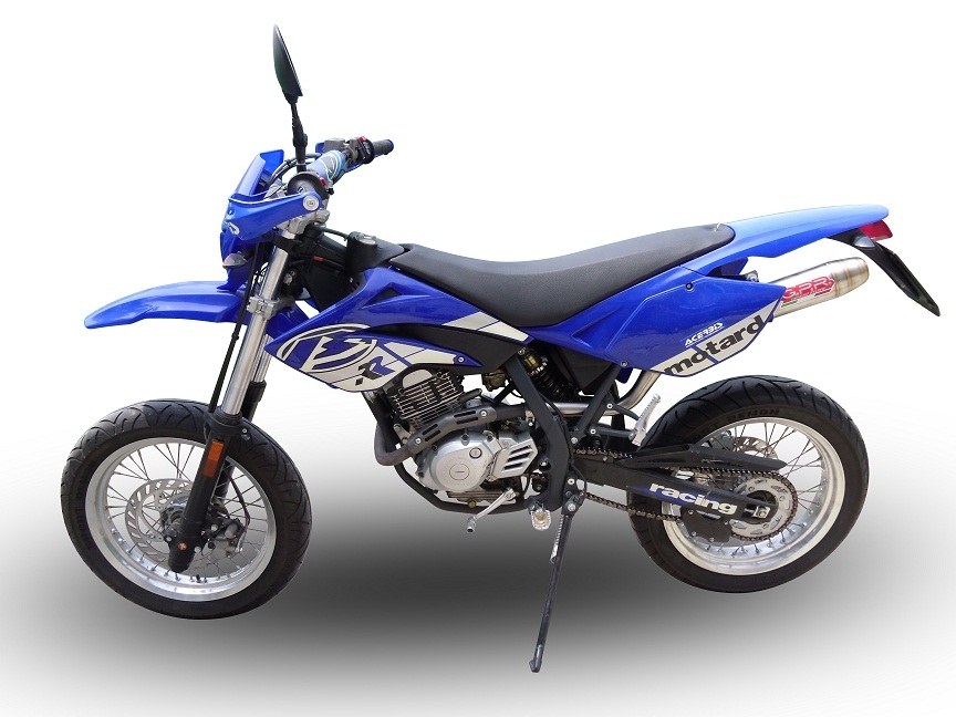 Scarico GPR compatibile con  Beta RR 125 Enduro Ac 4t 2005-2009, Deeptone Inox, Scarico omologato, silenziatore con db killer estraibile e raccordo specifico